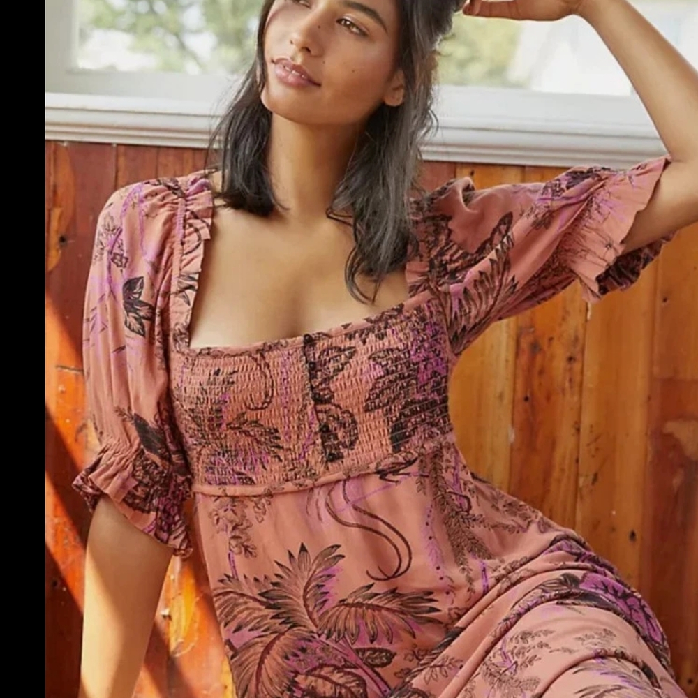 Anthropologie Floral Pink Dress NWT